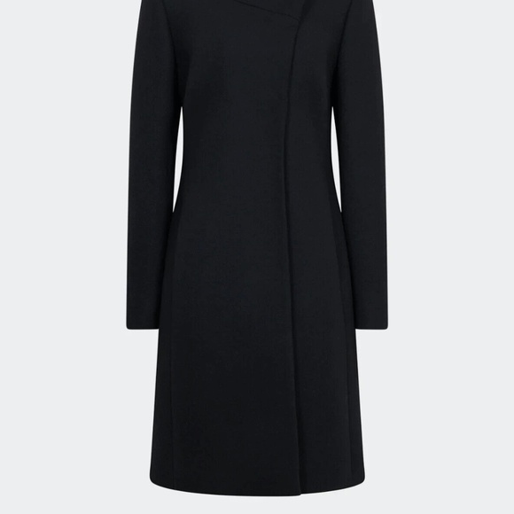 $560 Unworn Reiss WS Mia Stand Collar Wool Blend Coat in Black - Picture 6 of 14